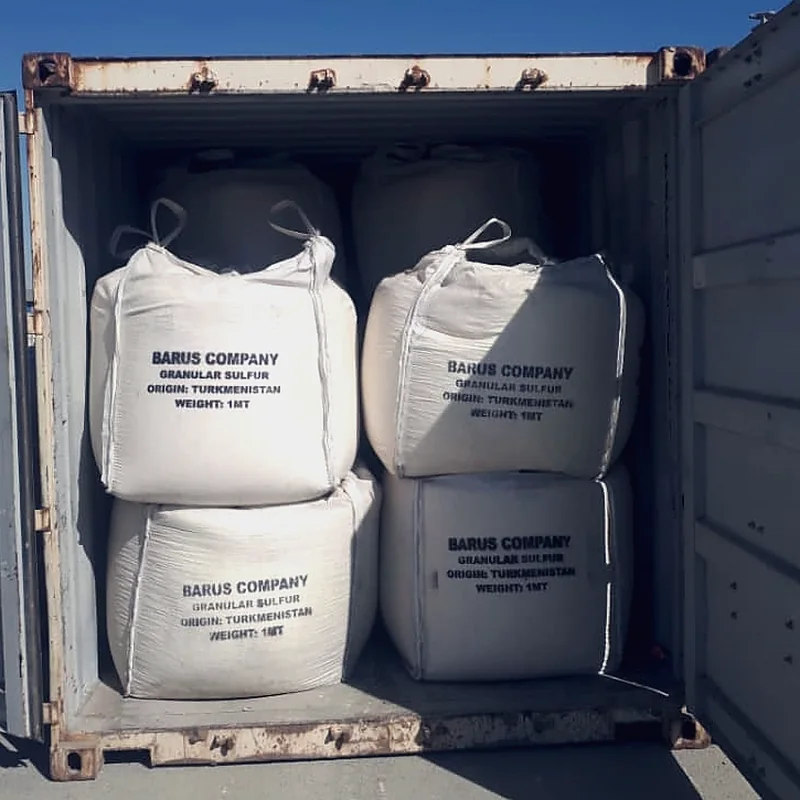 Bulk bags loaded inside a shipping container