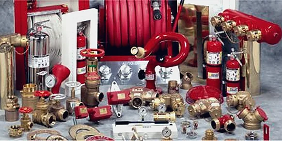 Firefighting valves, nozzles and extinguishing equipment