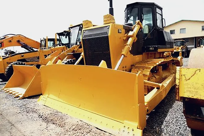 Wheel loader and dozer on a prepared site